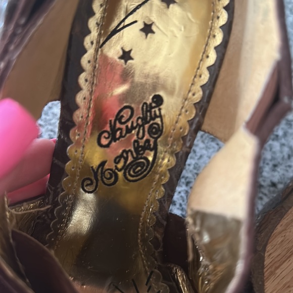 NAUGHTY MONKEY 🐒💕Brown Leopard Platform Decked Out High Heel Pumps Size 8 - Picture 9 of 9